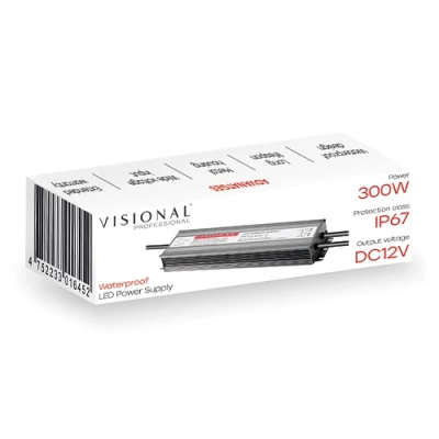 Ūdensizturīgs LED barošanas bloks 12V, 25A, 300W, IP67